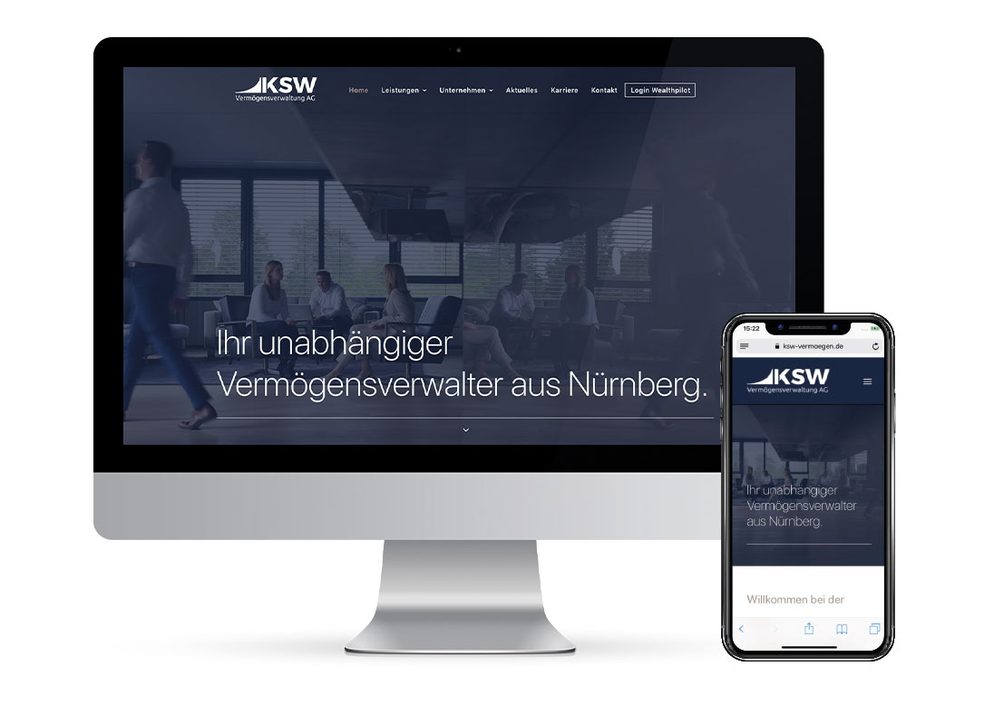 Mockup KSW Website mobil und desktop